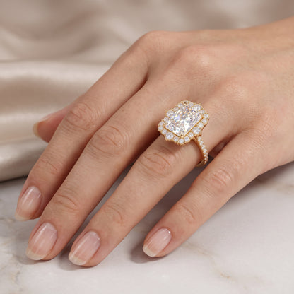 Vintage Halo 3CT Radiant cut engagement ring