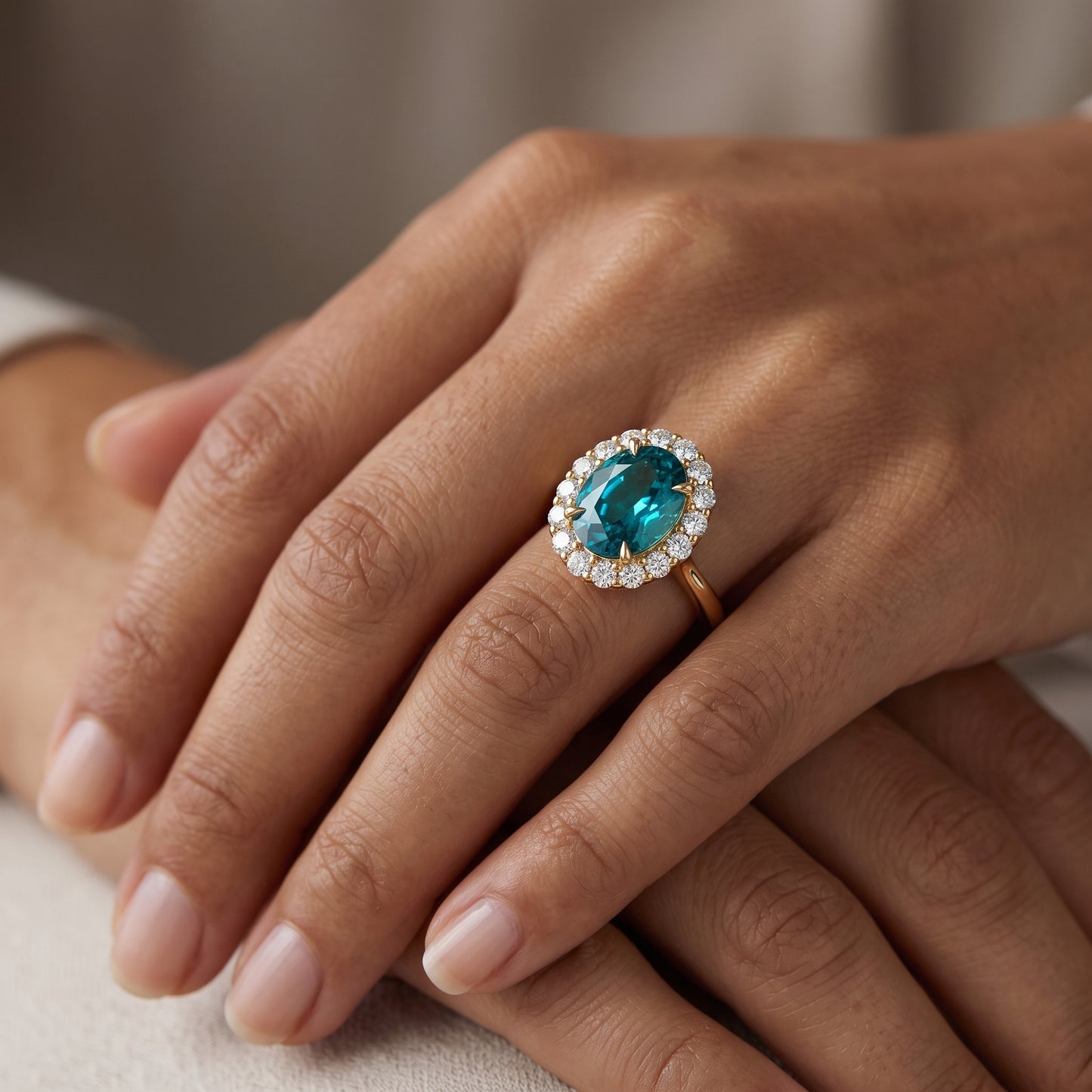 3.30 TCW Oval Cut Lab Grown Diamond Engagement Ring