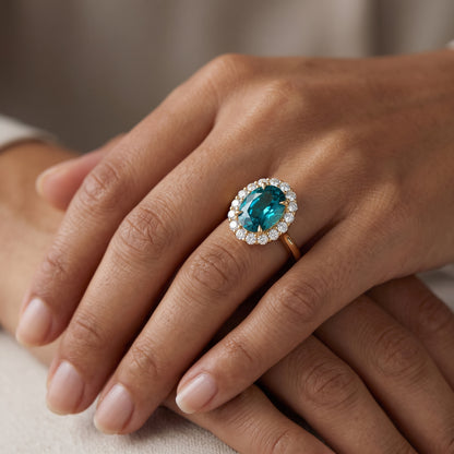 3.30 TCW Oval Cut Lab Grown Diamond Engagement Ring