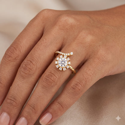 1.50CT Round Cut Lab-Grown Halo Engagement Ring