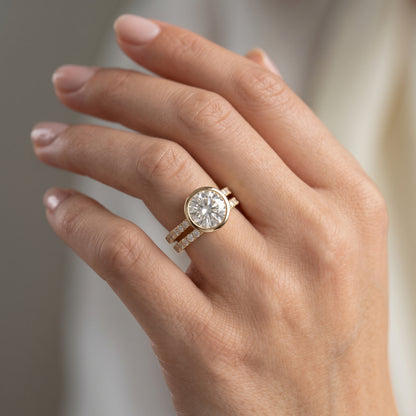1.50ct Double Row Round cut Lab-Grown engagement ring