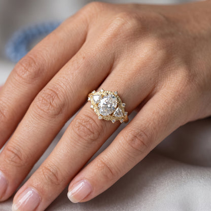 2.00ct Oval Lab-Grown engagement ring art deco