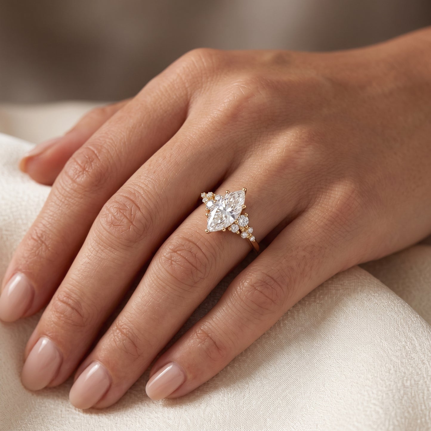 2.16 Ct Marquise Lab Grown Solitaire Engagement Ring