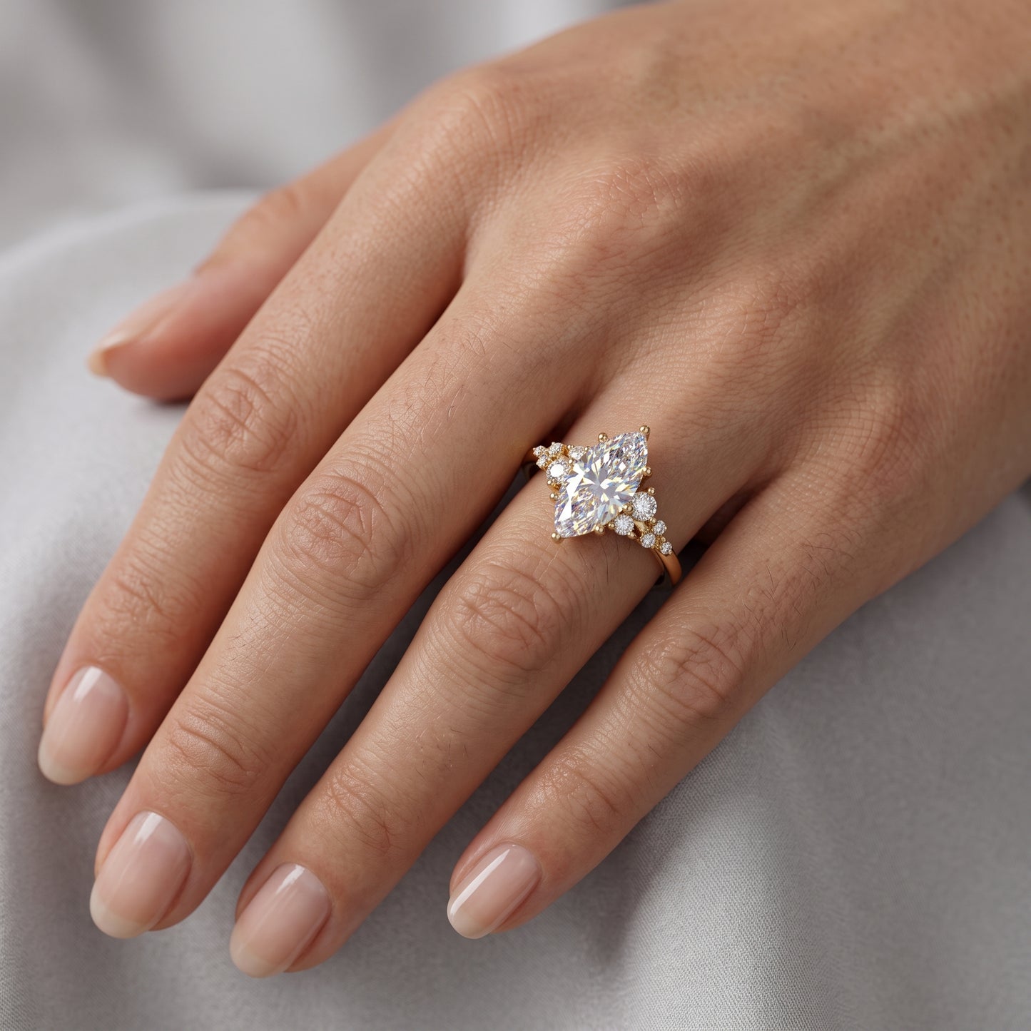 2.16 Ct Marquise Lab Grown Solitaire Engagement Ring