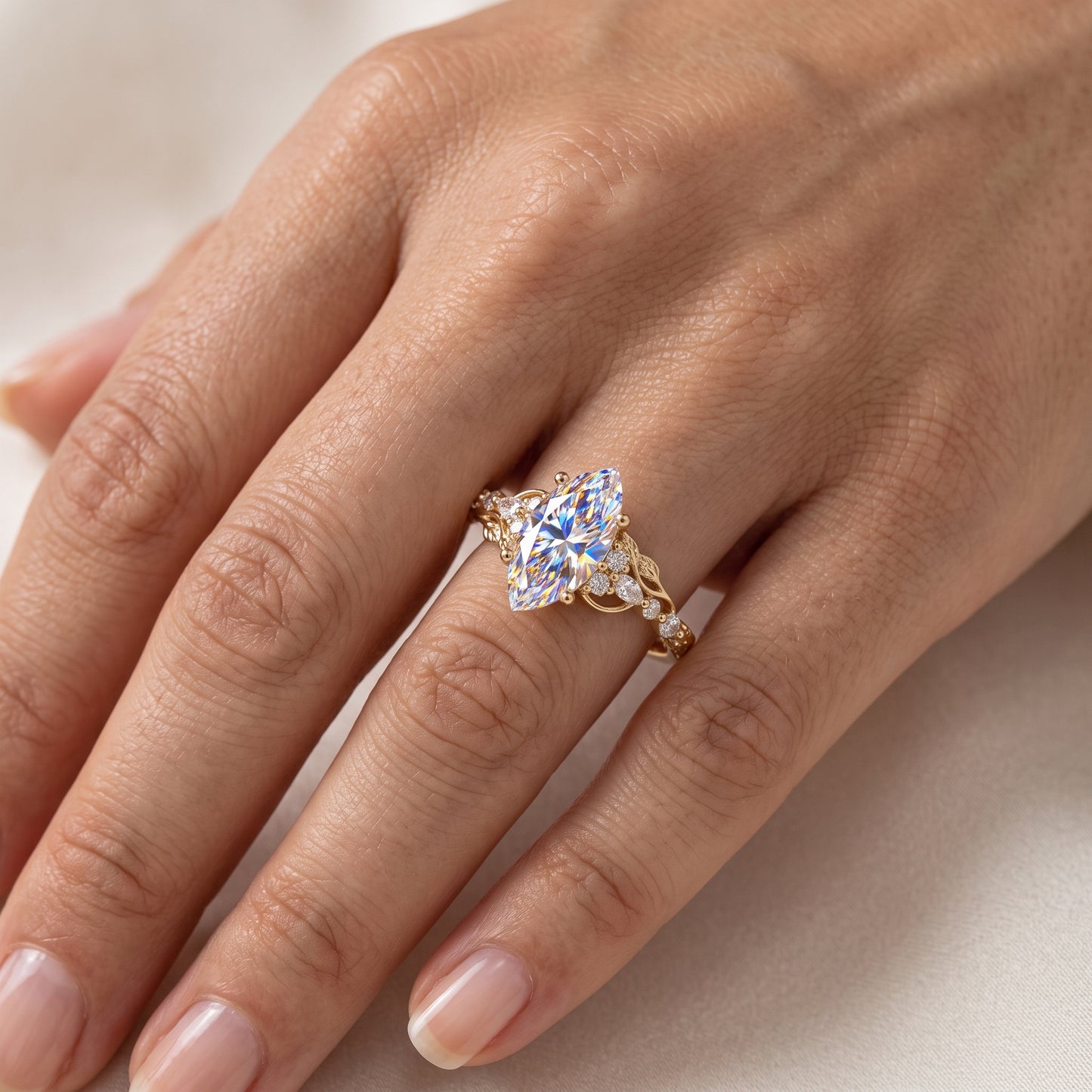 1.21 Ct Lab Grown Marquise Diamond Ring