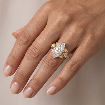 3.930ct Marquise Cut Lab-Grown Diamond Engagement Ring
