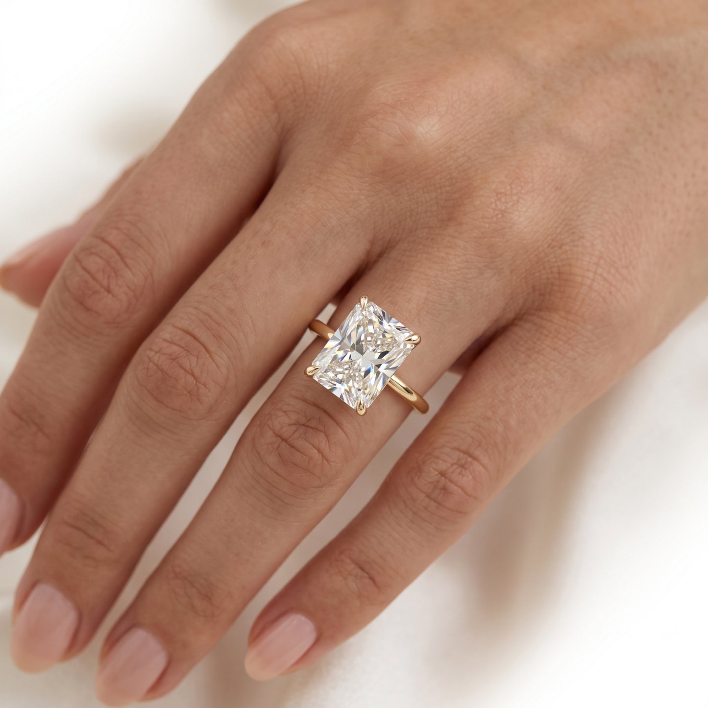 3Ct Radiant Cut Lab-Grown Engagement Ring Solitaire