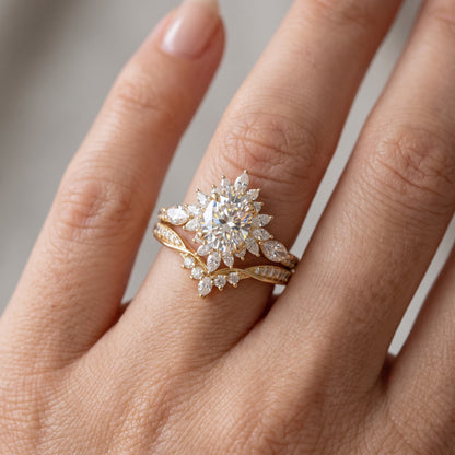 2.50 Ct Oval Lab-Grown Engagement & Bridal Ring Set