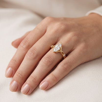 0.536 Ct Marquise Cut Lab Diamond Ring – Engagement Jewelry