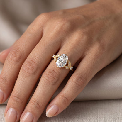 1.320 Ct Oval Lab Diamond Ring – Vintage Art-Deco Engagement Piece