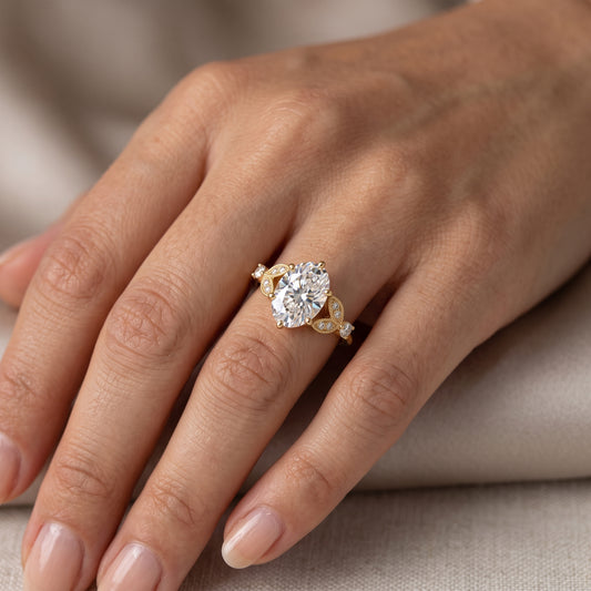 1.320 Ct Oval Lab Diamond Ring – Vintage Art-Deco Engagement Piece