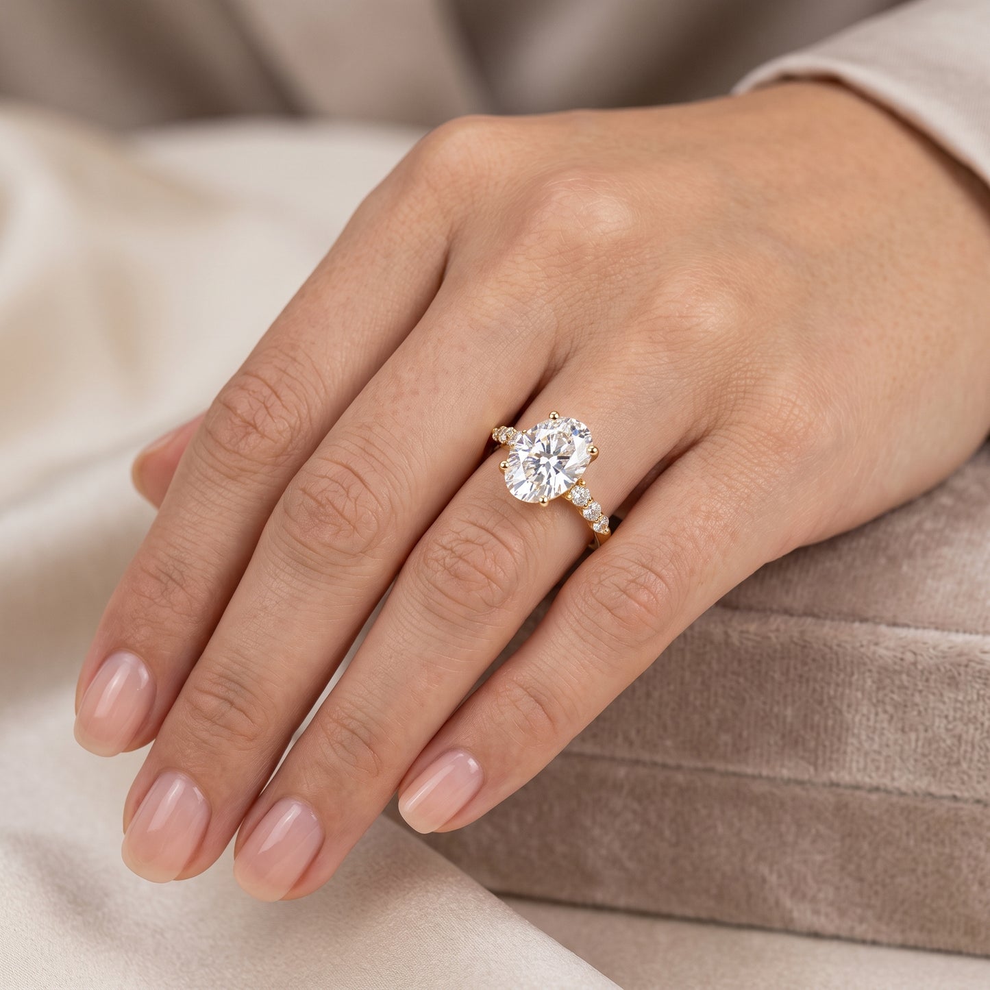 1.660CT Oval Lab Grown Diamond Engagement Ring