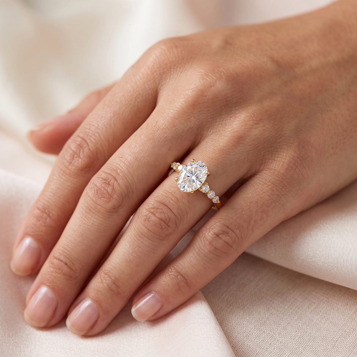 1.660CT Oval Lab Grown Diamond Engagement Ring
