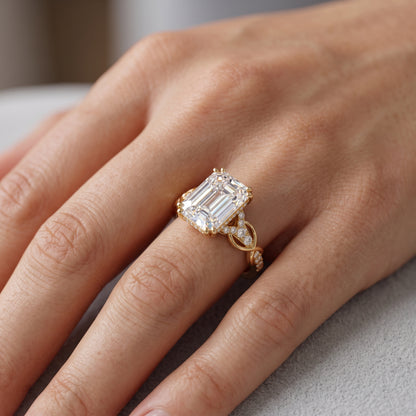 1.60ct Emerald Cut Lab Diamond Engagement Ring