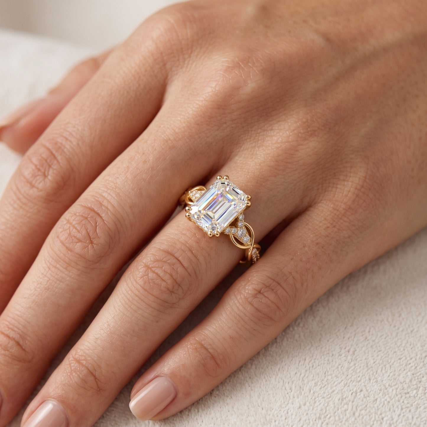 1.60ct Emerald Cut Lab Diamond Engagement Ring
