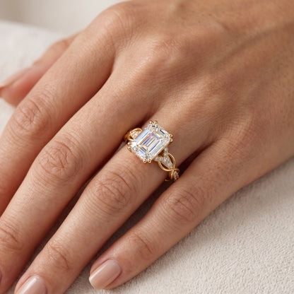 1.60ct Emerald Cut Lab Diamond Engagement Ring