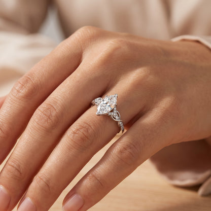 1.60ct Marquise Cut Lab Diamond Engagement Ring