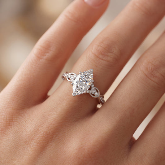1.60ct Marquise Cut Lab Diamond Engagement Ring