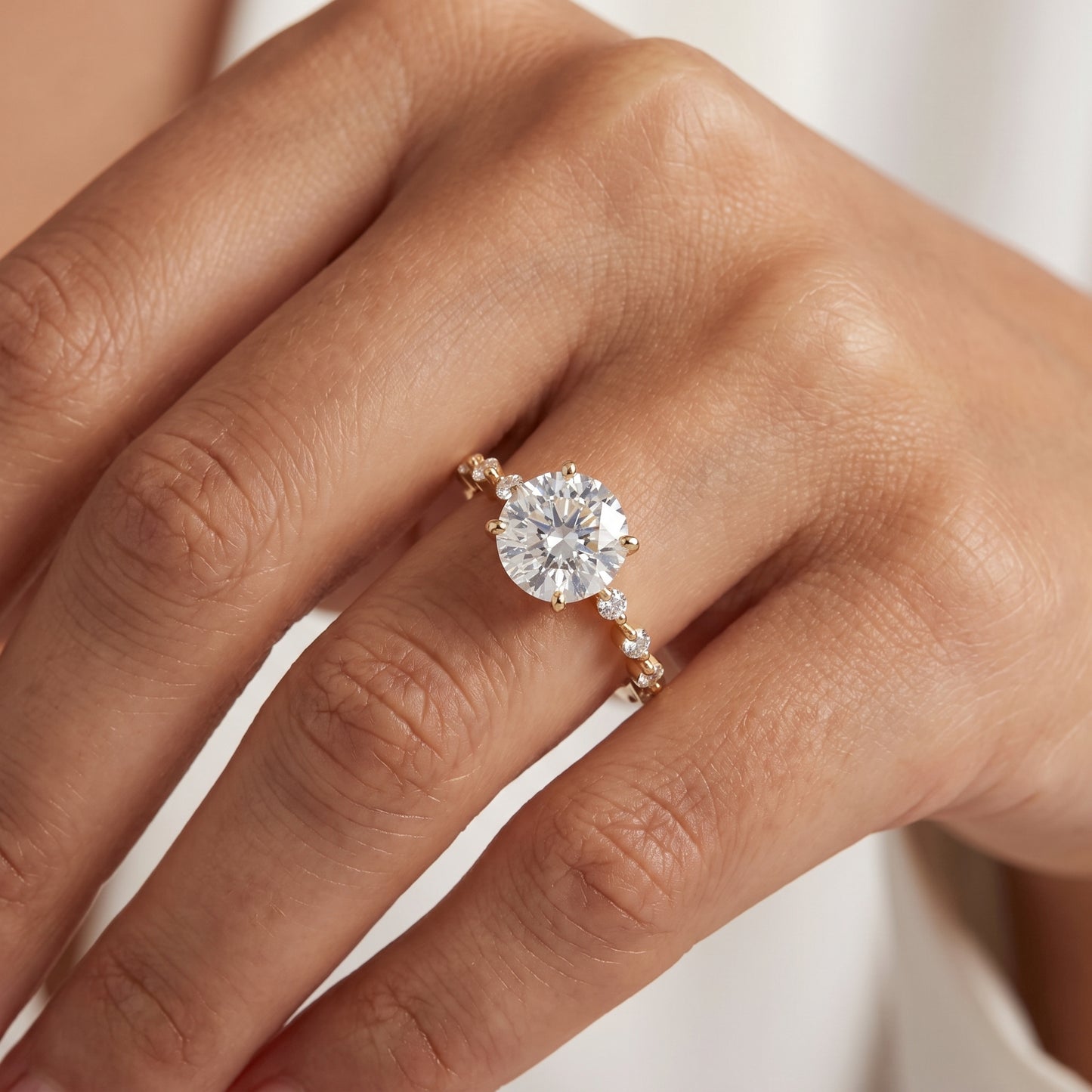 1.12 ct Round Lab Diamond Engagement Ring | Amavida