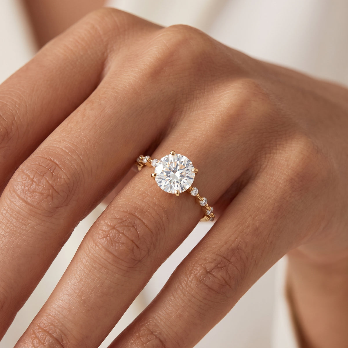 1.12 ct Round Lab Diamond Engagement Ring | Amavida
