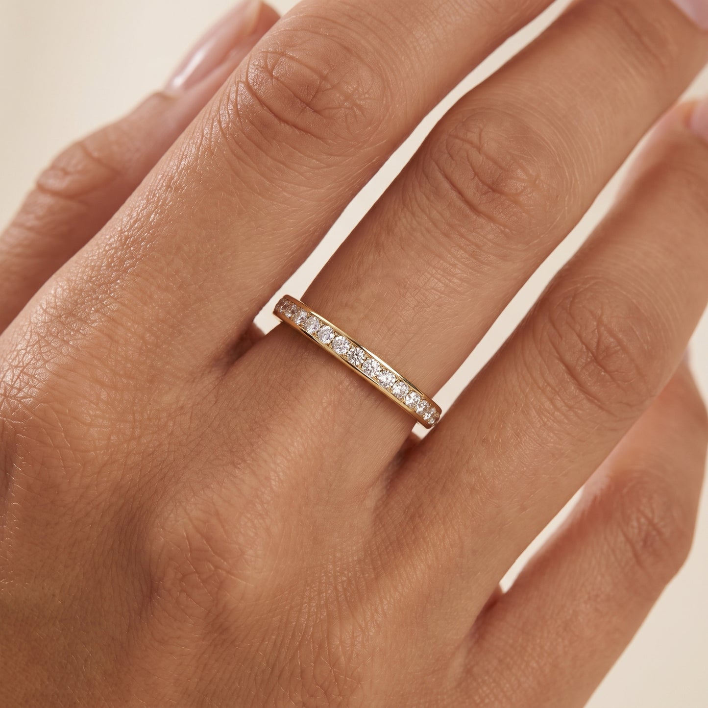0.180 ct Lab Grown Diamond Channel Set Half Eternity Wedding Band