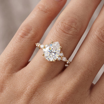 Pear Shaped Lab Grown Diamond Engagement Ring