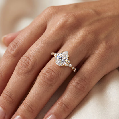 Pear Shaped Lab Grown Diamond Engagement Ring