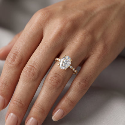 1.50 CT Oval Lab Grown Diamond Engagement Ring