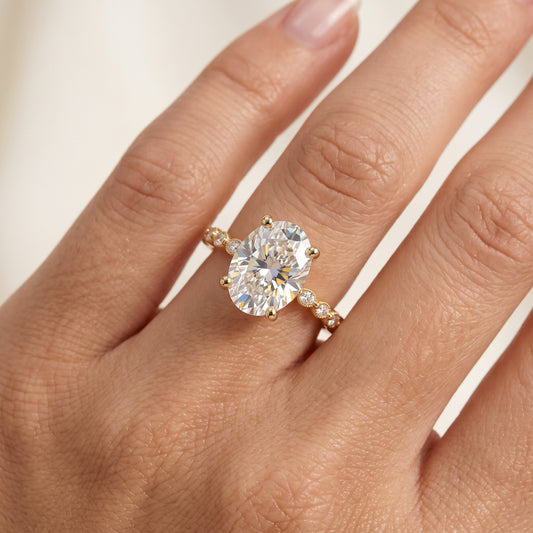 1.5CT Oval Lab Grown Diamond Engagement Ring