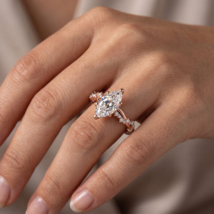 1.650 ct Marquise Cut  Lab Grown Diamond Solitaire infinity Engagement Ring