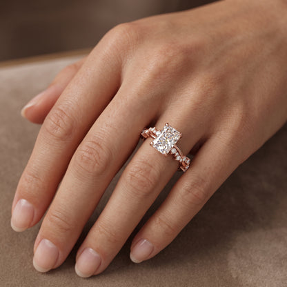 1.5 CT Radiant Cut Lab Grown Diamond Twig Engagement Ring