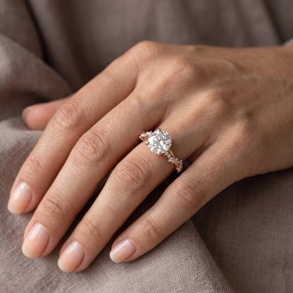 1.50CT Round Cut Lab Grown Diamond Solitaire Twig Engagement Ring