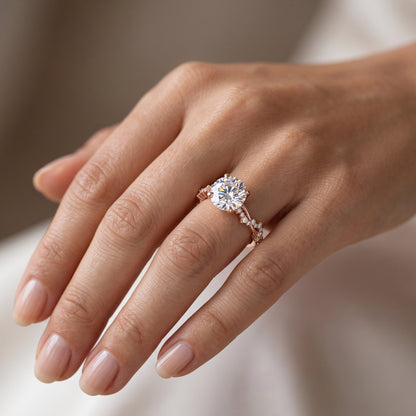 1.50CT Round Cut Lab Grown Diamond Solitaire Twig Engagement Ring