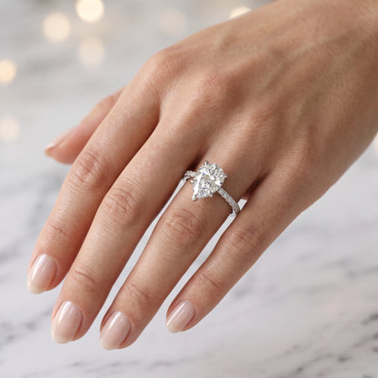 1.150 CT Pear Shape Natural Diamond Engagement Ring