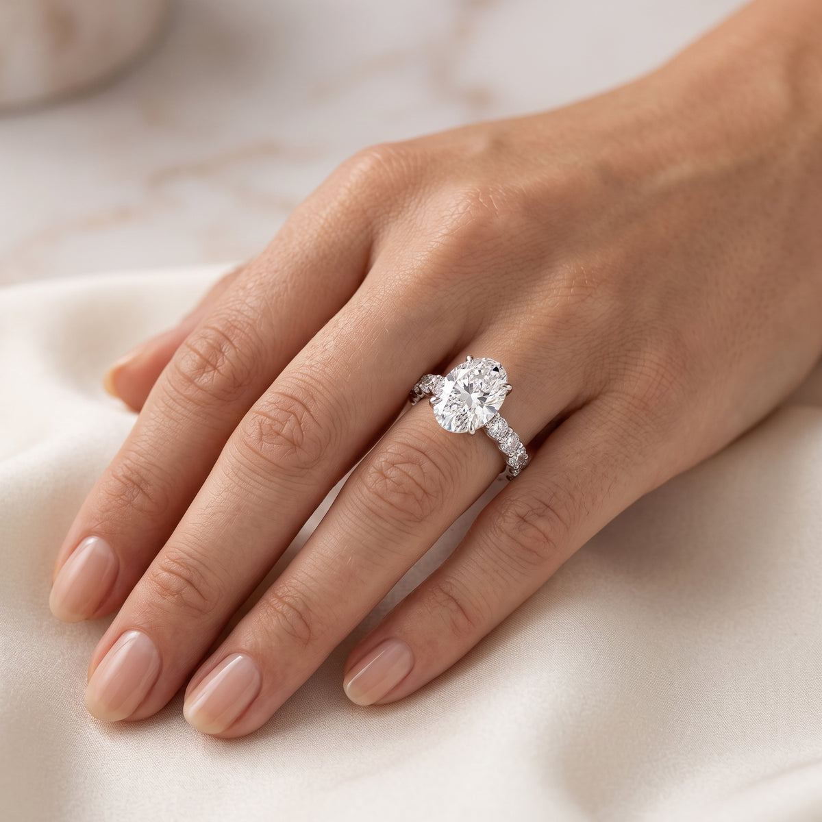 3.120ct Oval Cut 7x9mm Lab-Grown Ring