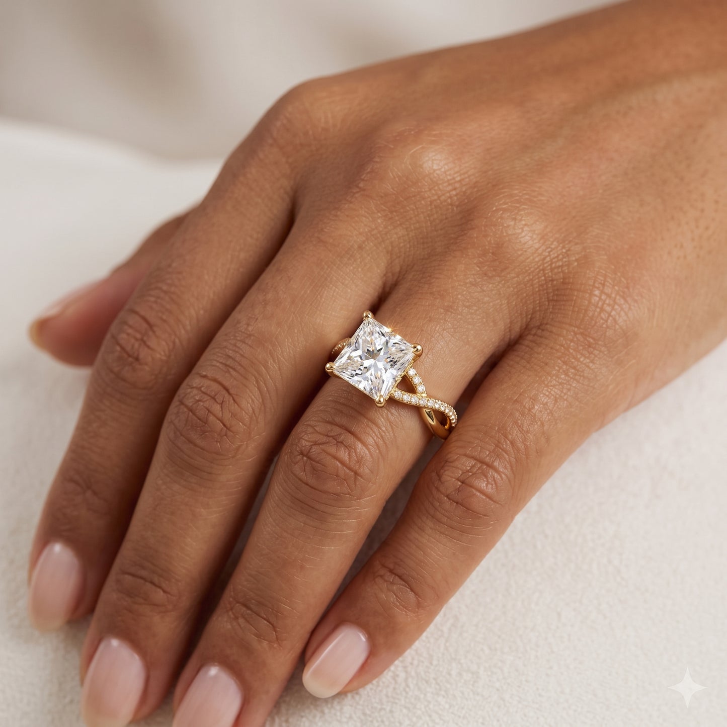2.0ct Princess cut Twist Lab-Grown engagement ring