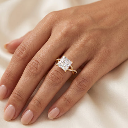 2.0ct Princess cut Twist Lab-Grown engagement ring