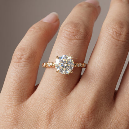 1.0CT Round Cut Twist Lab-Grown Diamond Ring
