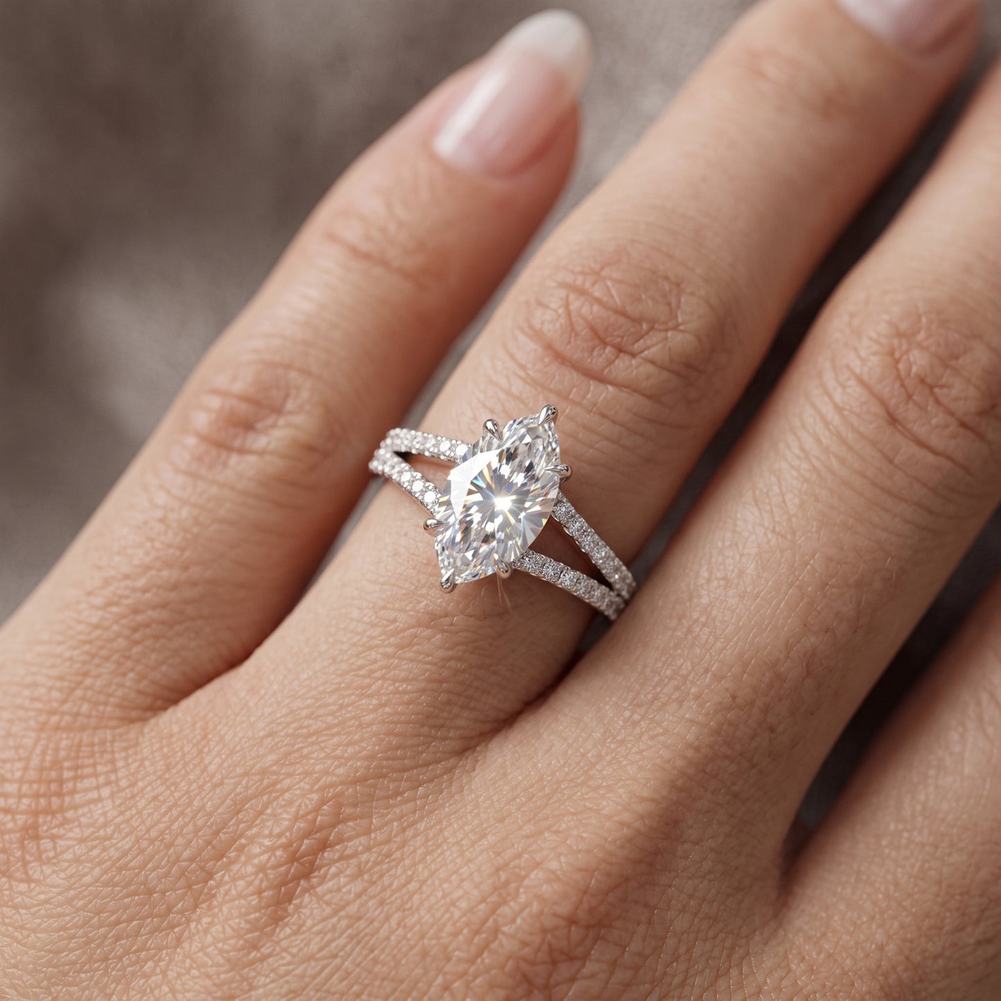 4.00ct Marquise cut Lab-Grown engagement ring