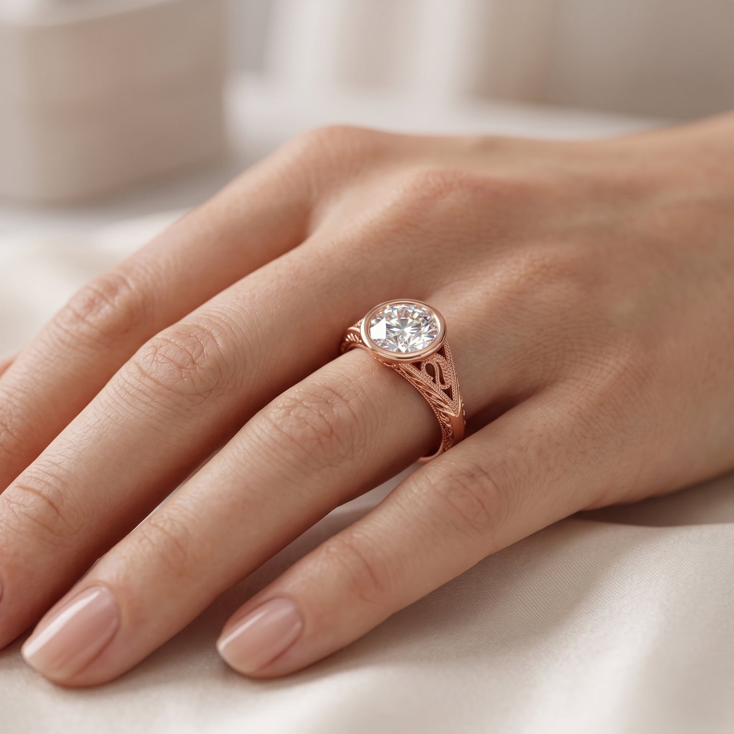 Vintage 1.50CT Round Cut Lab-Grown Ring