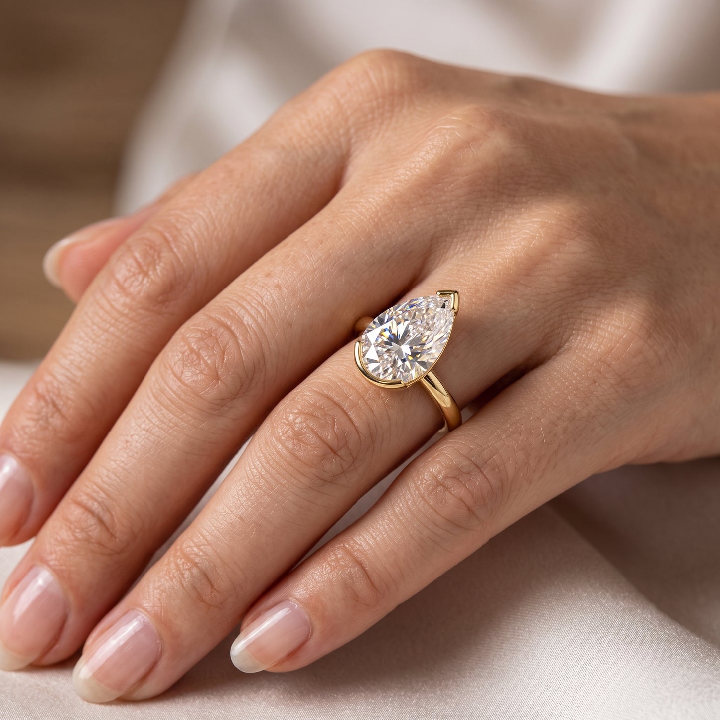 1.25 ct Pear Lab-Grown Engagement Ring - Elegant Solitaire