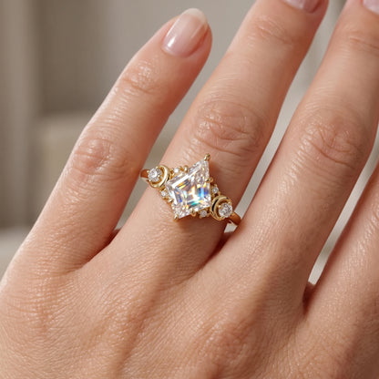 1.20ct Kite Cut Lab Grown Diamond Engagement Ring 14k Rose Gold Ring