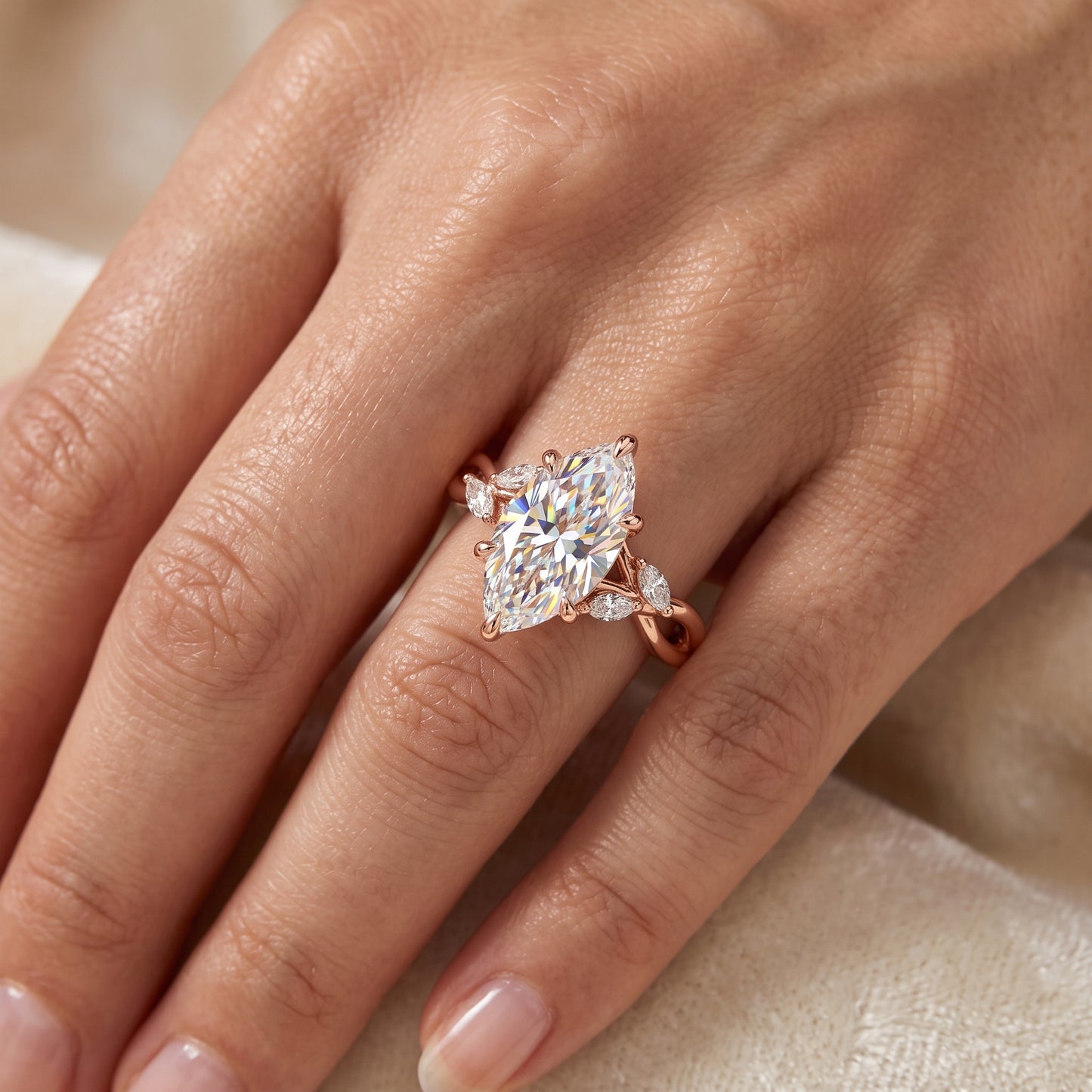 2.0 ct Marquise Lab Grown Diamond Engagement Ring