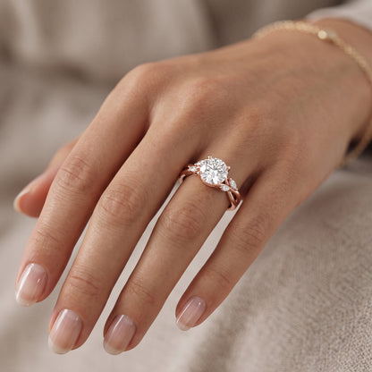 Nature Inspired 1.50 Carat Round Cut Lab Grown Diamond Engagement Ring