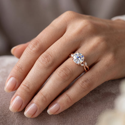 Nature Inspired 1.50 Carat Round Cut Lab Grown Diamond Engagement Ring