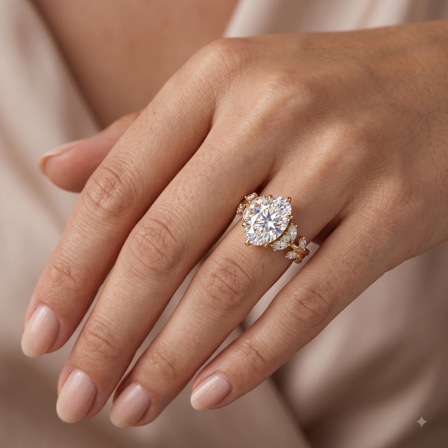 3.60 Carat Marquise Lab-Grown Cluster Engagement Ring