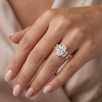 3.60 Carat Marquise Lab-Grown Cluster Engagement Ring