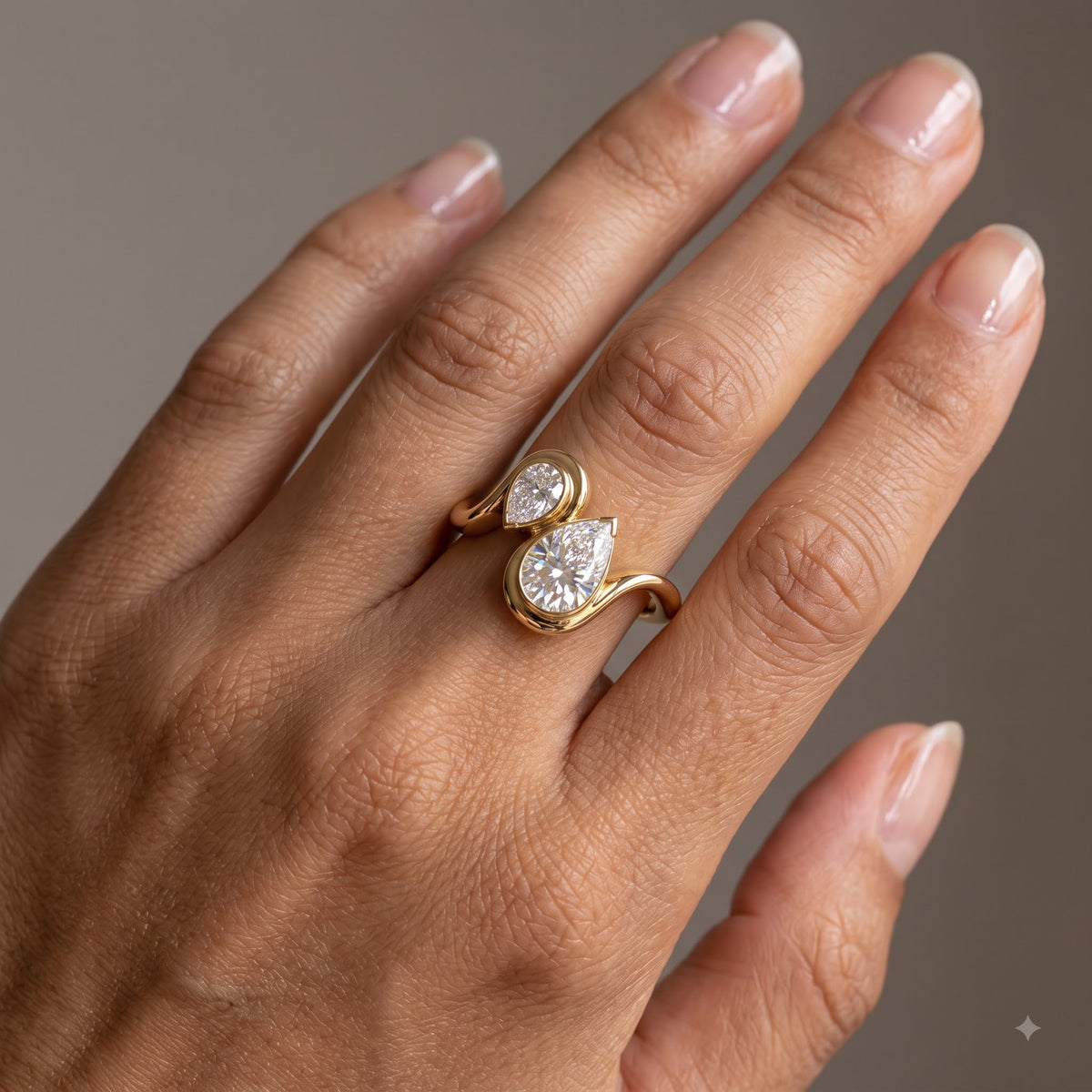 1.750 ct Vintage Pear Diamond Engagement Ring,twisted ring