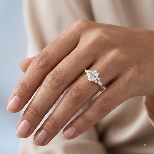 1.510 ct Vintage Oval Diamond Engagement Ring