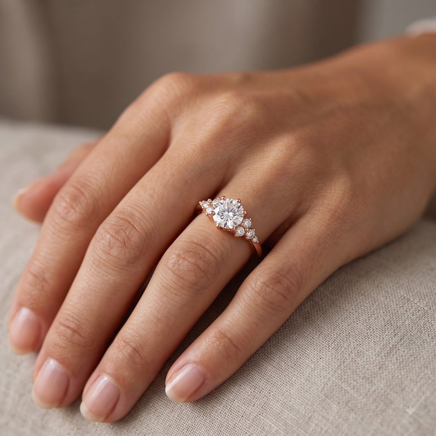 Vintage 0.750CT Unique Cluster engagement ring
